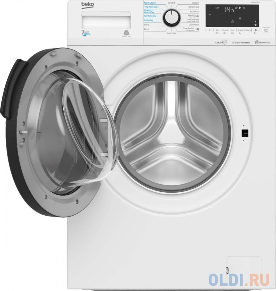 Стиральная машина Beko WDB7425R2W белый, цвет чёрный - фото 3