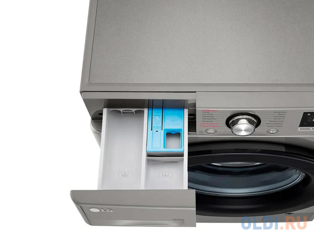 Стиральная машина LG TW4V3RS6S серебристый, цвет чёрный - фото 5