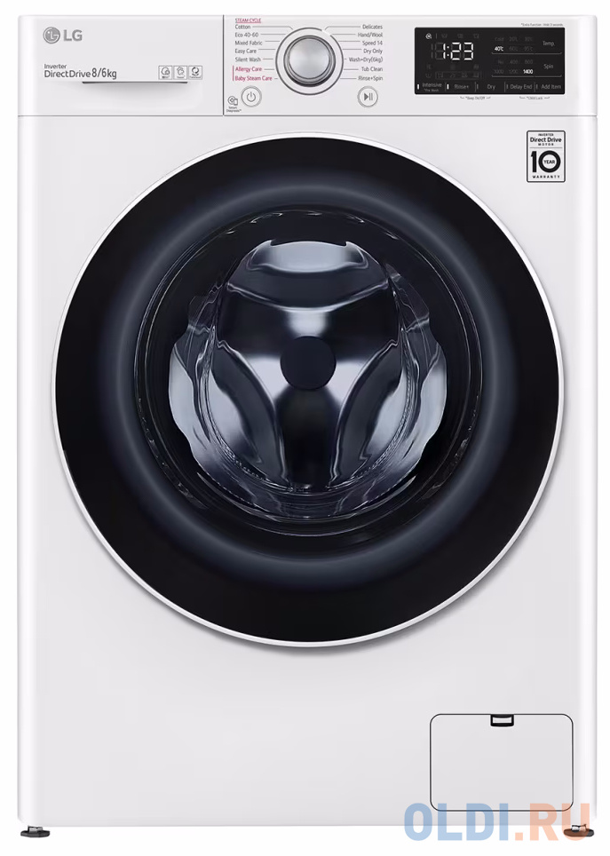 Стиральная машина LG F4DV328S0U белый, цвет чёрный - фото 1