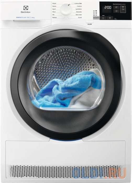 

Сушильная машина Electrolux EW7H458B пан.англ. кл.энер.:A++ макс.загр.:8кг белый