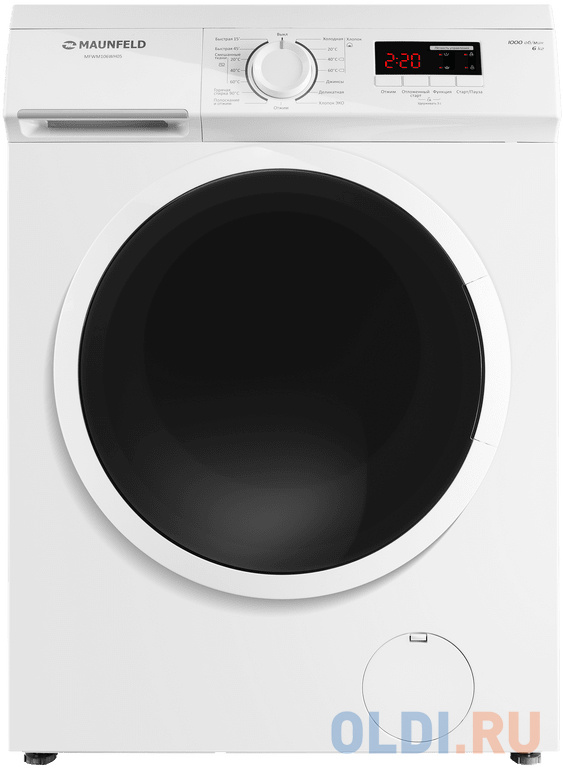 

Стиральная машина MAUNFELD MFWM106WH05, с фронтальной загрузкой, 6кг, 1000об/мин