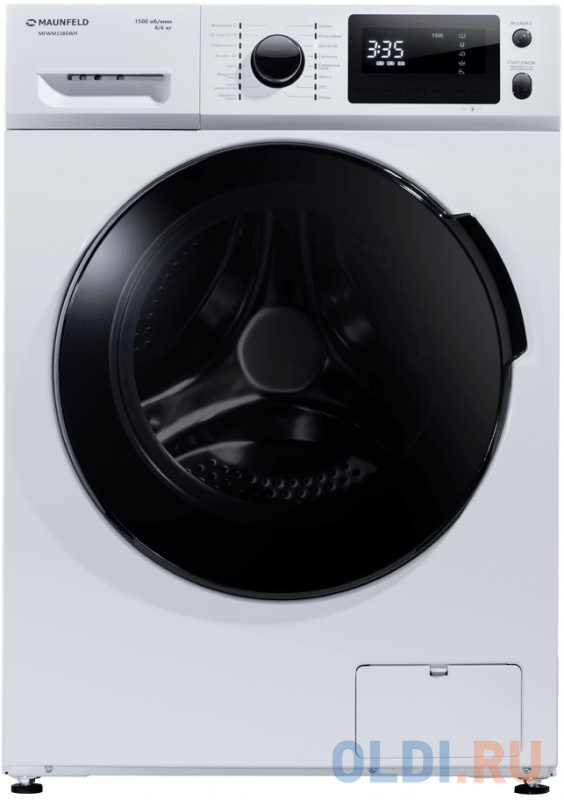 

Стиральная машина Maunfeld MFWM1586WH класс: A загр.фронтальная макс.:8кг (с сушкой) белый инвертер