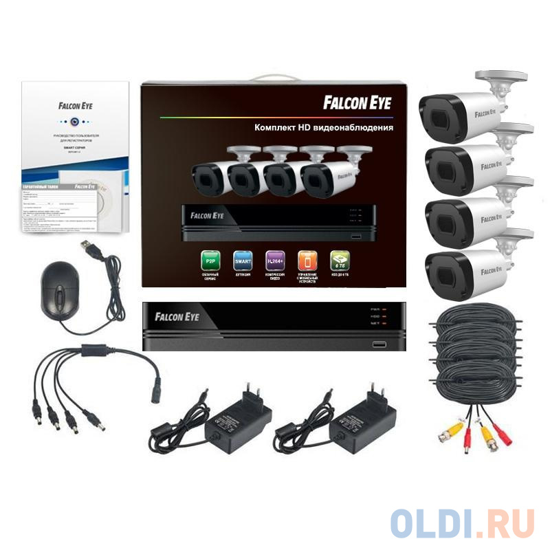 Комплект видеонаблюдения Falcon Eye FE-2104MHD KIT SMART 4CH H.265+ 1080P 12fps DVR :4ch 1080P 15fps Recording/4ch Playback5MP Lite@12fps/1080P@15fps/ Комплект видеонаблюдения Falcon Eye FE-2104MHD KIT SMART 4CH H.265+ 1080P 12fps DVR :4ch 1080P 15fps Recording/4ch Playback5MP Lite@12fps/1080P@15fps/ фото