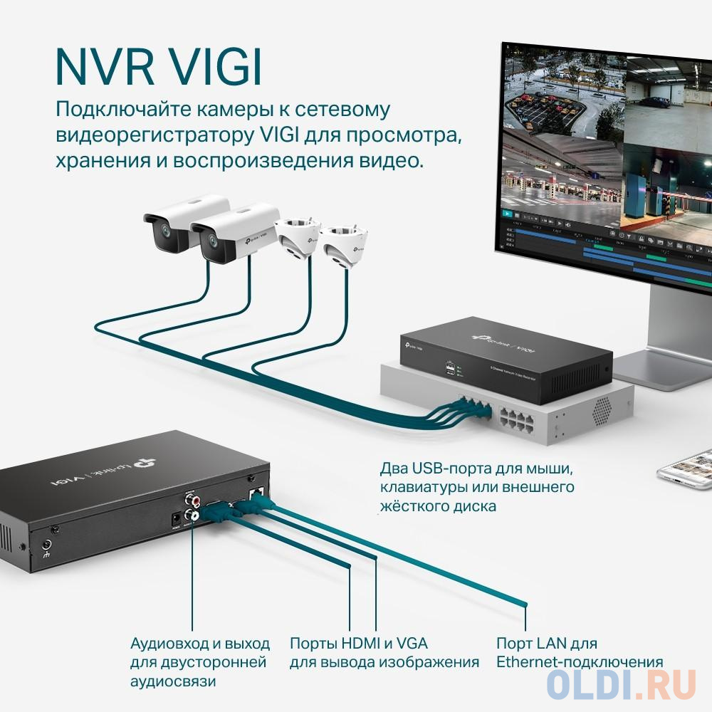 TP-Link VIGI NVR1008H VIGI Восьмиканальный сетевой видеорегистратор от OLDI