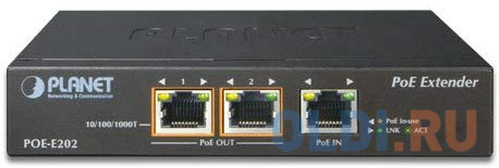 1-Port 802.3at PoE+ to 2-Port 802.3af/at Gigabit PoE Extender planet ipoe e302 ip67 rated industrial 1 port 802 3bt poe to 2 port 802 3at poe extender 40 75 degrees c ik10 impact protection 3 x waterproof