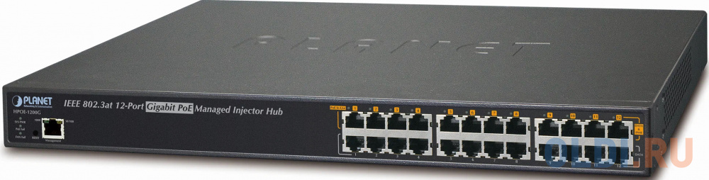 12-Port 802.3at 30w Managed Gigabit High Power over Ethernet Injector Hub (full power - 350W)