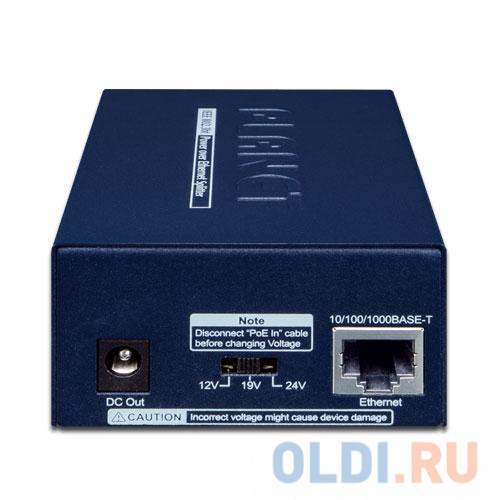 PLANET POE-173S Single-Port 10/100/1000T 802.3bt PoE++ Splitter (12V/19/24V, 802.3bt type 4 PD, PoH compatible) - фото 3