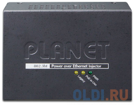 Single-Port 10/100/1000Mbps 802.3bt Ultra PoE Injector (60 Watts, Legacy mode support, PoE Usage LED) -w/external power adapter planet 8 port 10 100 1000mbps gigabit ethernet switch external power metal case