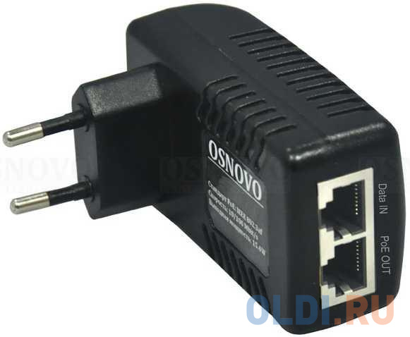 Инжектор POE OSNOVO Midspan-1/151GA Gigabit Ethernet на 1 порт, мощность PoE - до 15.4W osnovo poe инжектор gb ethernet на 1 порт мощностью до 65w напряжение poe 52v конт 1 2 4 5 3 6 7 8