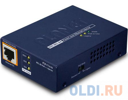 PLANET POE-171A-95 Single-Port Multi-Gigabit 802.3bt PoE++ Injector (95 Watts, 802.3bt Type-4, PoH, Legacy mode support, PoE Usage LED, 10/100/1G/2.5G zyxel sfp sx e pack of 10 pcs multi mode sfp lc 850nm 550 m