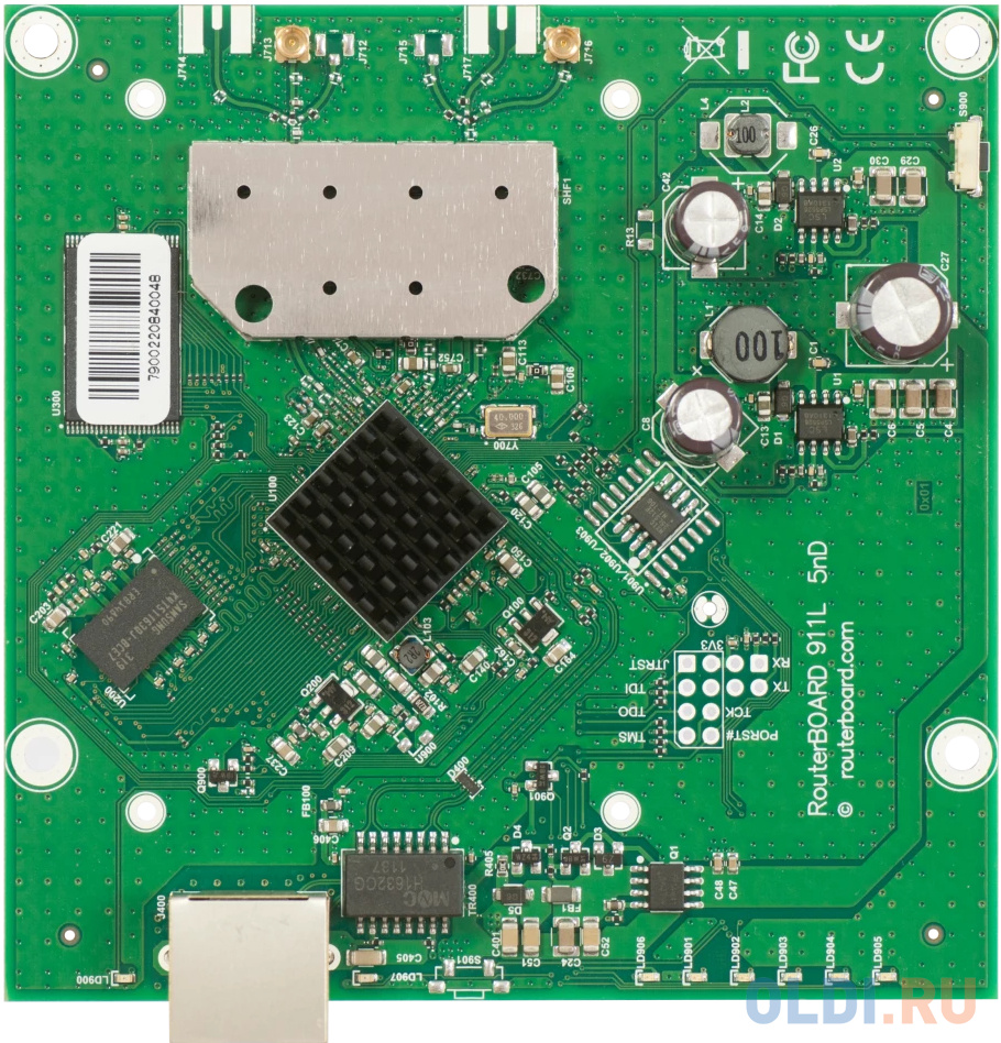 MikroTik 911 Lite5 dual with 600MHz Atheros CPU, 64MB RAM, 1x LAN, built-in 5Ghz 802.11a/n 2x2 two chain wireless, 2xMMCX connectors, RouterOS L3 - RB911-5HnD