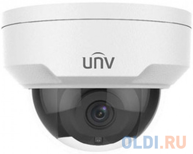 Uniview Видеокамера IP купольная антивандальная, 1/2.7" 4 Мп КМОП @ 30 к/с, ИК-подсветка до 50м., LightHunter 0.003 Лк @F1.6, объектив 4.0 мм, WD