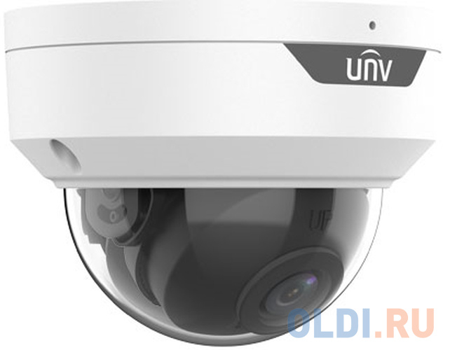 Uniview Видеокамера IP купольная антивандальная, 1/2.9" 2 Мп КМОП @ 30 к/с, ИК-подсветка до 30м., 0.01 Лк @F2.0, объектив 2.8 мм, DWDR, 2D/3D DNR фото