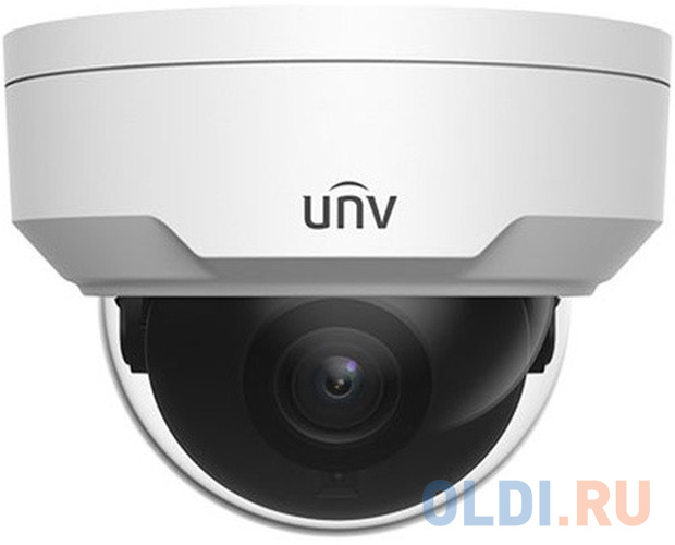 Uniview Видеокамера IP купольная антивандальная, 1/2.8" 2 Мп КМОП @ 30 к/с, ИК-подсветка до 30м., LightHunter 0.001 Лк @F1.6, объектив 4.0 мм, WD