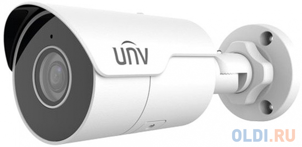 Uniview Видеокамера IP цилиндрическая, уличная, фикс, объектив 2,8мм, 4MP, Smart IR 50m, Mic, WDR 120dB, Ultra 265/H,264/MJPEG, Easystar, MicroSD, POE камера falcon eye fe mhd b5 25 цилиндрическая универсальная 5мп видеокамера 4 в 1 ahd tvi cvi cvbs с функцией день ночь 1 2 8 sony