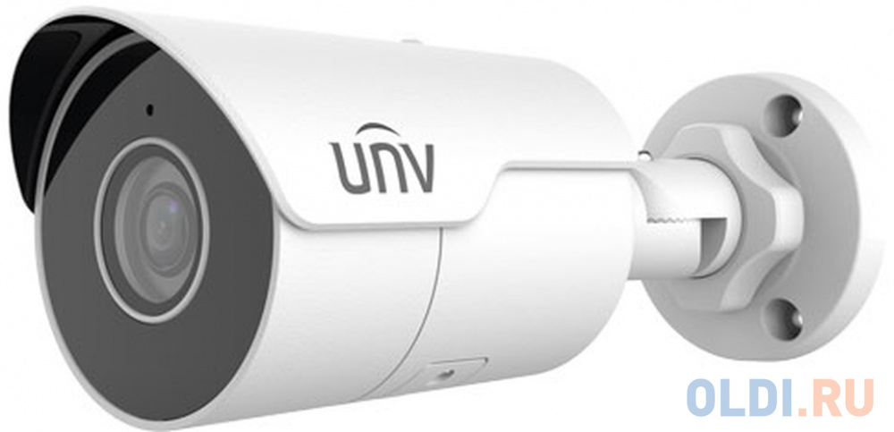 Uniview Видеокамера IP цилиндрическая, уличная, фикс, объектив 4мм, 4MP, Smart IR 50m, Mic, WDR 120dB, Ultra 265/H,264/MJPEG, Easystar, MicroSD, POE,