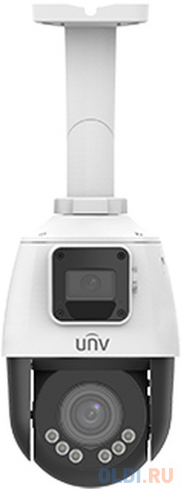 Uniview Сдвоенная видеокамера IP Мини-PTZ, 2 x 1/2.8", 2 x 2 Мп КМОП @ 25 к/с, ИК-подсветка до 10м (обзорная камера), ИК-подсветка до 50м (поворо