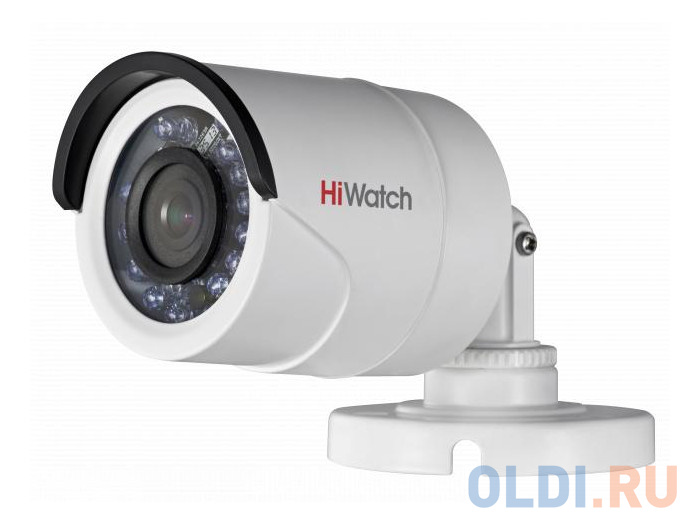 Камера HiWatch DS-T100 (3.6 mm) 1Мп уличная цилиндрическая HD-TVI камера с ИК-подсветкой до 20м 1/4"" CMOS матрица; объектив 3.6мм; угол обз DS-T100 (3.6 MM) - фото 1