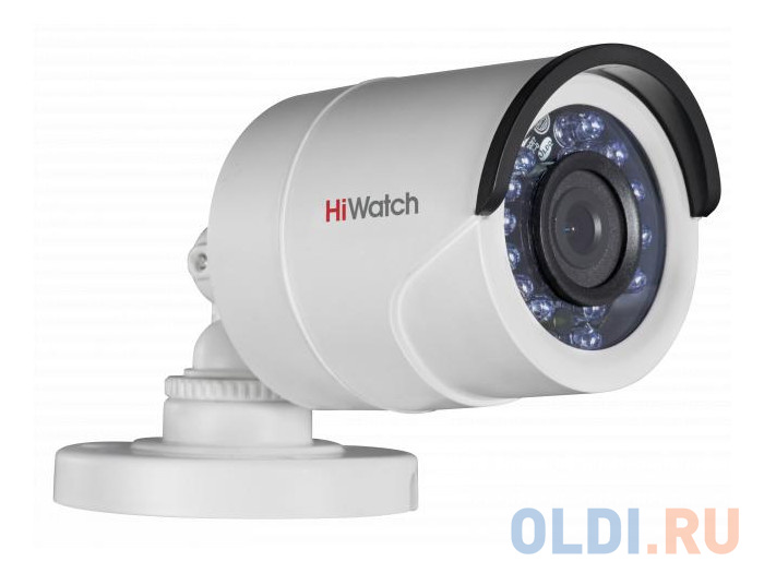 Камера HiWatch DS-T100 (3.6 mm) 1Мп уличная цилиндрическая HD-TVI камера с ИК-подсветкой до 20м 1/4"" CMOS матрица; объектив 3.6мм; угол обз фото