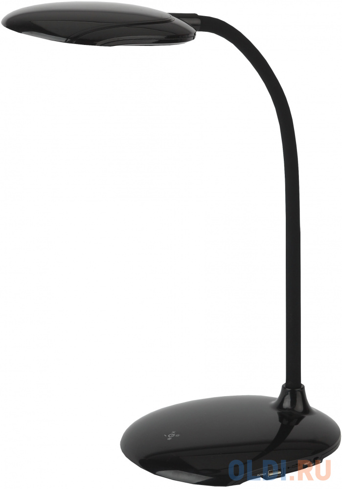 ЭРА Б0028456 Настольный светодиодный светильник NLED-457-6W-BK черный {USB-порт для зарядки устройств, диммер яркости, цвет. температура 3000/4500/6500К} - фото 1