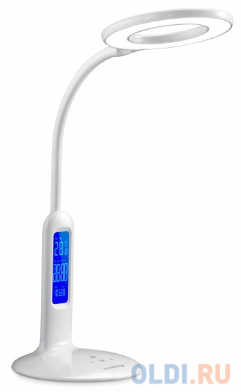 Camelion KD-823  C01  бел.LED (Свет-к наст.,8 Вт,230В, 500лм,сенс, термометр, рег.ярк и цвет.темп.) термометр инфракрасный b well wf 5000