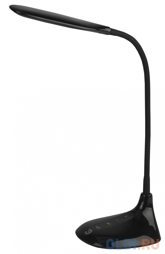 ЭРА Б0019129 Настольный светодиодный светильник NLED-452-9W-BK черный {5 ступенчатый диммер яркости, цвет. температура 3000/4500/6500К} светильник настольный трансвит веста с16 пш vestac16 psh bl на гибкой стойке 7вт