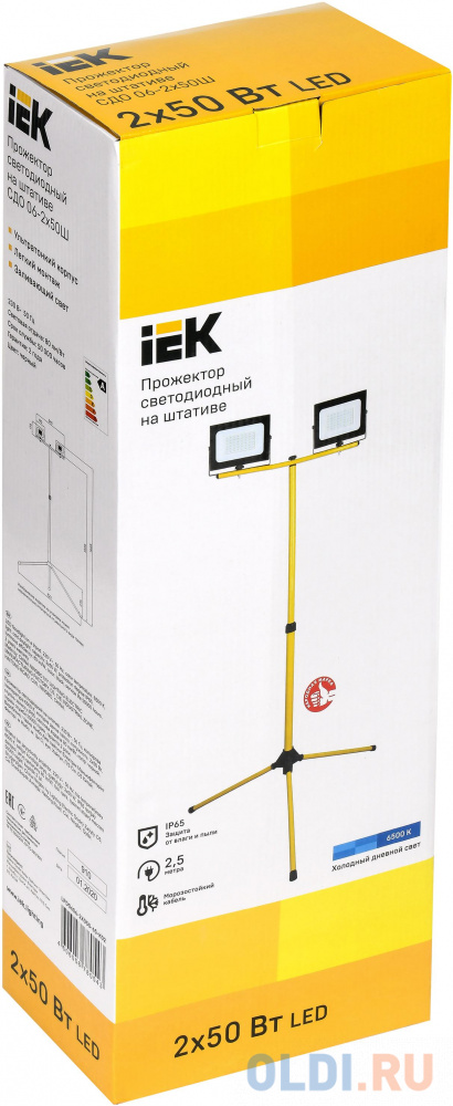 Прожектор уличный IEK СДО светодиодный 100Втчерный (LPDO606-2X050-65-K02) - фото 2