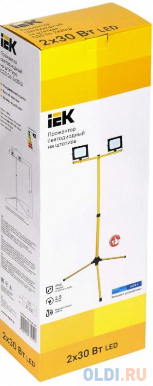 Прожектор уличный IEK СДО LPDO606-2X030-65-K02 светодиодный 60Вт корп.алюм.черный - фото 3
