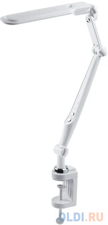 ЭРА Б0052766 Настольный светильник NLED-496-12W-W светодиодный на струбцине белый светильник настольный трансвит веста с16 пш vestac16 psh bl на гибкой стойке 7вт