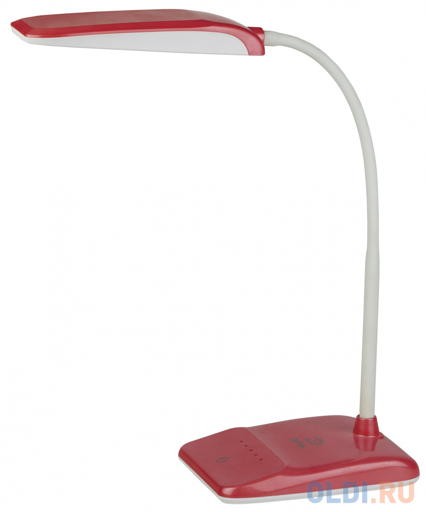 ЭРА Б0017434 Настольный светодиодный светильник NLED-447-9W-R красный {USB-порт для зарядки устройств, диммер яркости, цвет. температура 3000/4500/650 - фото 1
