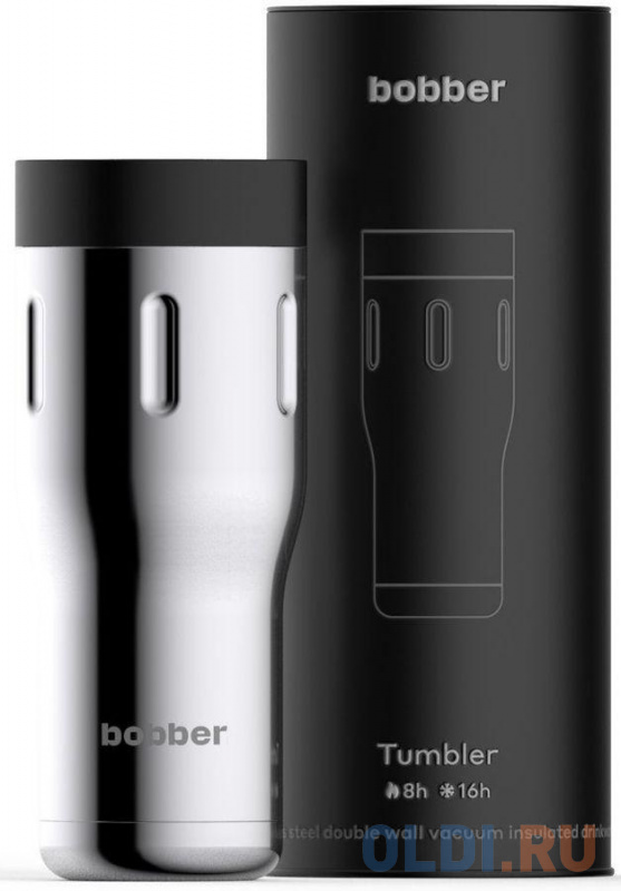 

Термокружка Bobber TUMBLER-470/GLOSSY 0,47л серебристый чёрный
