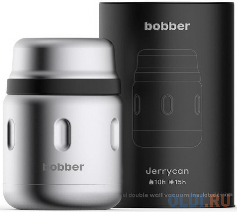 

Термокружка Bobber JERRYCAN-470/MATTE 0,47л серебристый чёрный, Стальной/черный