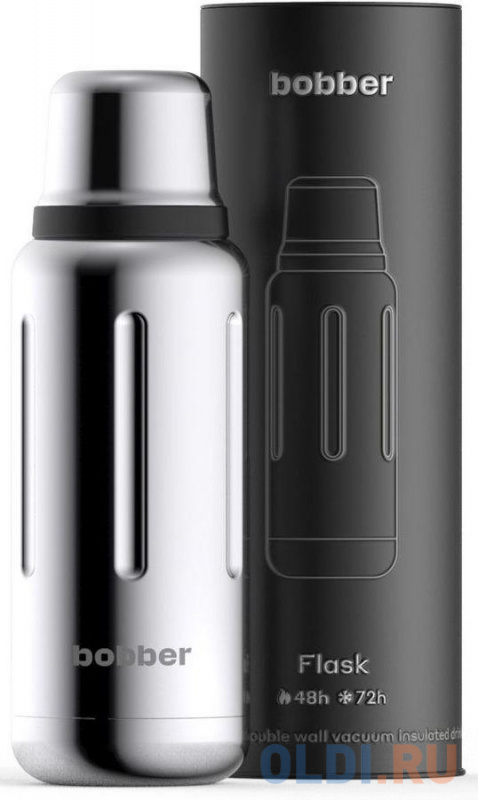 

Термос Bobber FLASK-1000/GLOSSY 1л серебристый чёрный