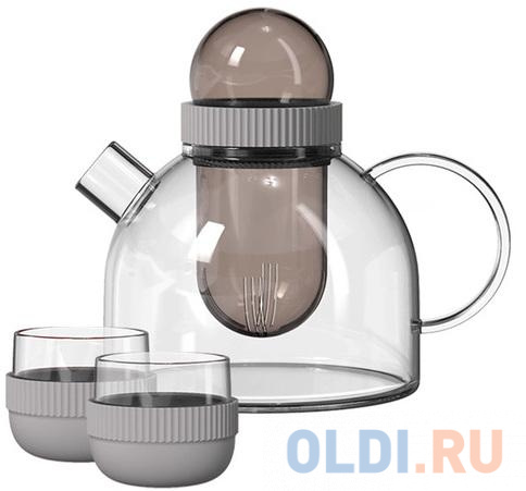 

Заварочный чайник KissKissFish BoogieWoogie Teapot with cups 800 мл, Серый