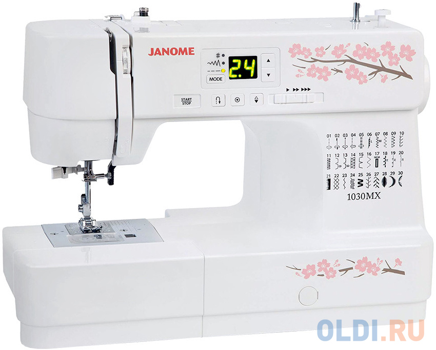 Швейная машина Janome 1030 MX белый/цветы швейная машина comfort 1030 мятный
