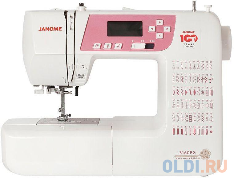 

Швейная машина Janome 3160 PG белый/розовый