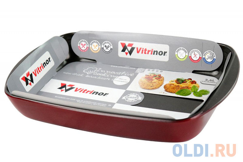 Форма для выпечки Vitrinor прямоугольная красная 35*22*5 фото