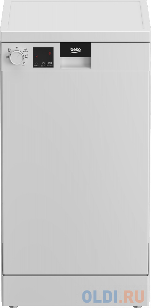 Посудомоечная машина Beko DVS050R01W, узкая, напольная, 44.8см, загрузка 10 комплектов, белая [7656208335] - 7656208335
