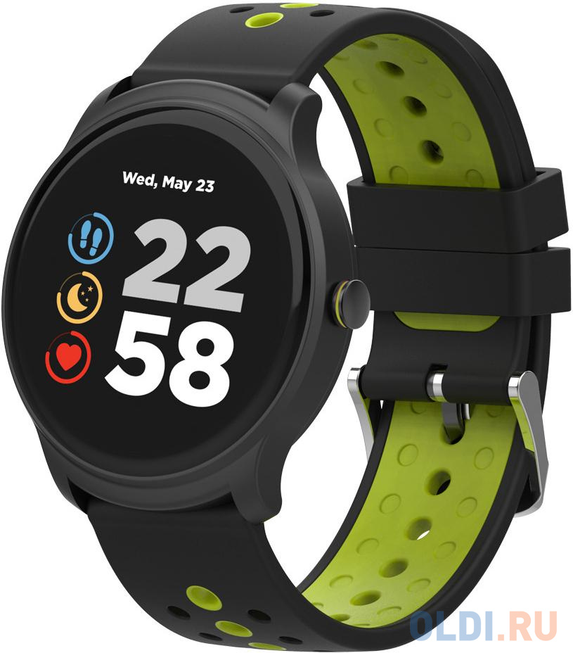 Умные часы Smart watch, 1.3inches IPS full touch screen, Alloy+plastic body,IP68 waterproof, multi-sport mode with swimming mode, compatibility with iOS and android,Black-Green with extra belt, Host: 262x43.6x12.5mm, Strap: 240x22mm, 60g