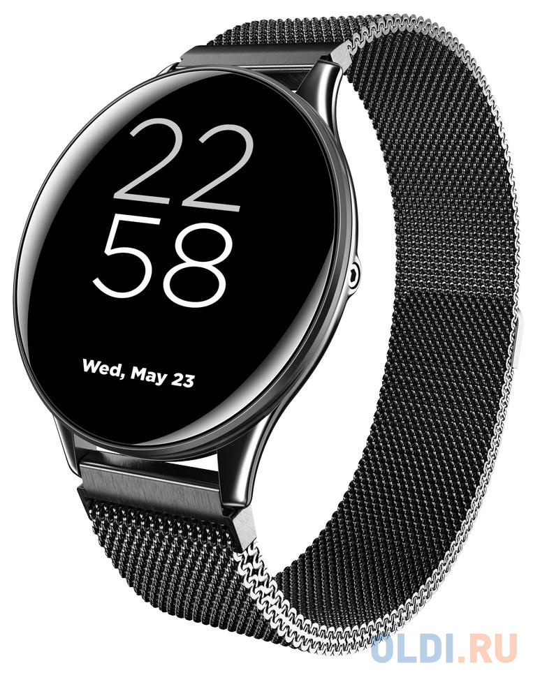 Умные часы Smart watch, 1.3inches IPS full touch screen, Zinic+plastic body,IP68 waterproof, multi-sport mode with swimming mode, compatibility with iOS and android,Black body with black metal  belt, Host: 44.5x11.6mm, Strap: 240x20mm, 53g CNS-SW70BB - фото 1