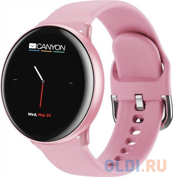 Умные часы Smart watch, 1.22inches IPS full touch screen, aluminium+plastic body,IP68 waterproof, multi-sport mode with swimming mode, compatibility with iOS and android,Pink with extra pink leather belt, Host: 41.5x11.6mm, Strap: 240x20mm, 20.8g