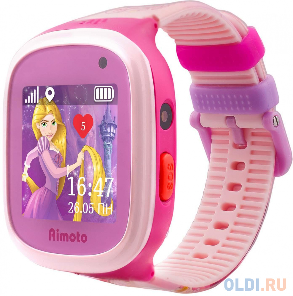 Смарт-часы Кнопка Жизни Disney Принцесса Рапунцель 1.44&quot; TFT розовый (9301104) от OLDI