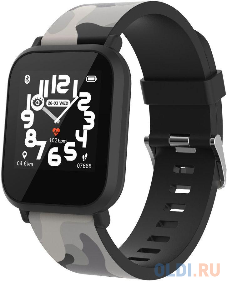 kids smart watch, 1.3 inches IPS full touch screen, black plastic body, IP68 waterproof, BT5.0, multi-sport mode, built-in kids game, compatibility with iOS and android, 155mAh battery, Host: D42x W36x T9.9mm, Strap: 240x22mm, 33g, размер 41.2 х 35.2 х 9. My Dino - фото 1