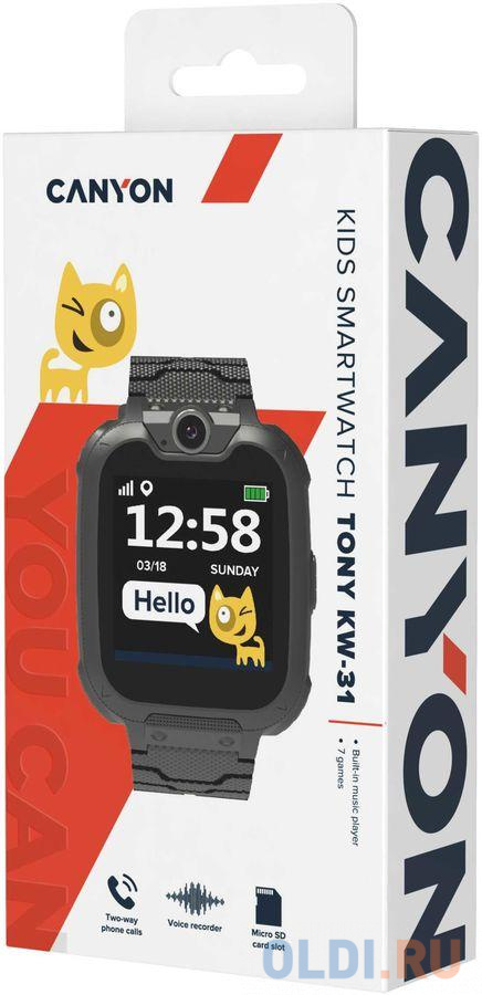 Kids smartwatch, 1.54 inch colorful screen, Camera 0.3MP, Mirco SIM card, 32+32MB, GSM(850/900/1800/1900MHz), 7 games inside, 380mAh battery, compatibility with iOS and android, Black, host: 54*42.6*13.6mm, strap: 230*20mm, 45g от OLDI