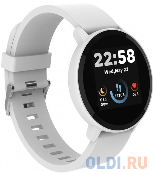Smart watch, 1.3inches IPS full touch screen, Round watch, IP68 waterproof, multi-sport mode, BT5.0, compatibility with iOS and android, Silver white , Host: 25.2*42.5*10.7mm, Strap: 20*250mm, 45g, размер 252 ? 42.5 ? 10.7 мм, цвет белый Lollypop - фото 2