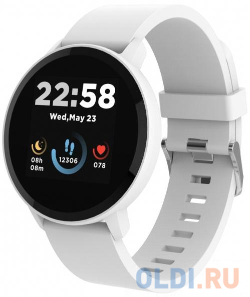 Smart watch, 1.3inches IPS full touch screen, Round watch, IP68 waterproof, multi-sport mode, BT5.0, compatibility with iOS and android, Silver white , Host: 25.2*42.5*10.7mm, Strap: 20*250mm, 45g, размер 252 ? 42.5 ? 10.7 мм, цвет белый Lollypop - фото 3