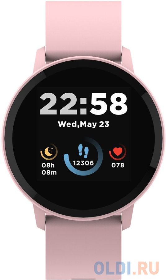 Smart watch, 1.3inches IPS full touch screen, Round watch, IP68 waterproof, multi-sport mode, BT5.0, compatibility with iOS and android, Pink, Host: 2 фото