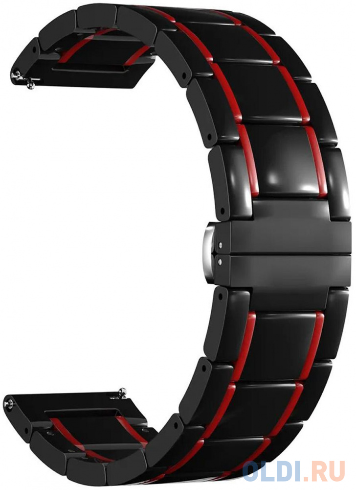 Универсальный керамический ремешок для часов 20 mm LYAMBDA LIBERTAS DSG-09-20-BR Black/Red от OLDI