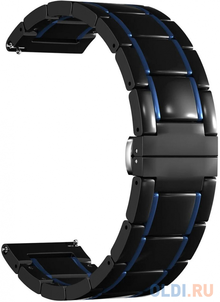 Универсальный керамический ремешок для часов 20 mm LYAMBDA LIBERTAS DSG-09-20-BD Black/Dark Blue, цвет черный/ синий - фото 1