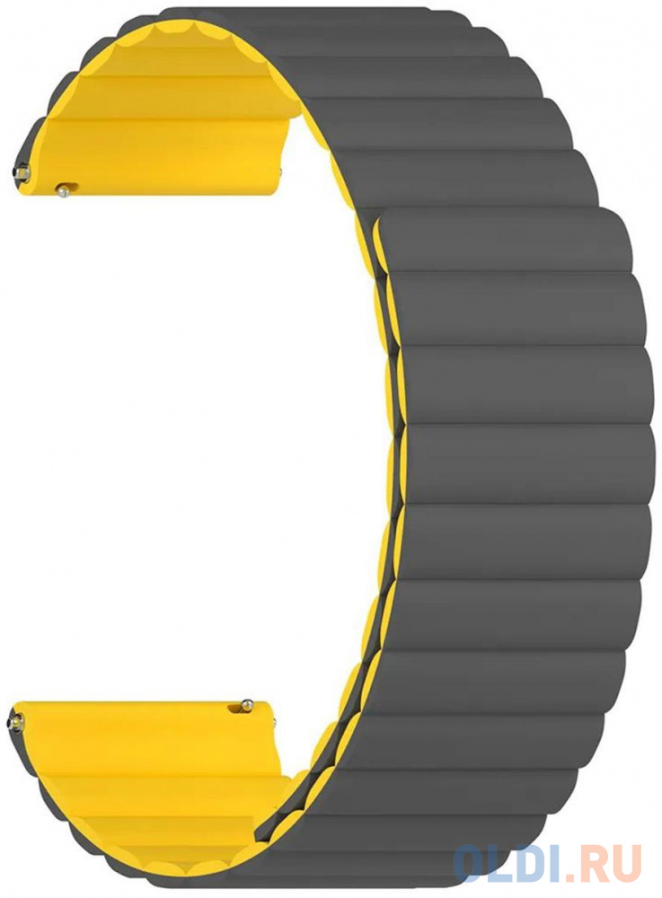 Универсальный силиконовый ремешок для часов 20 mm LYAMBDA ACRUX DSJ-32-20-GY Grey/Yellow